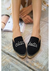 Resim Ciao Kadın Siyah Gerçek Süet Deri Espadril Terlik Siyah 