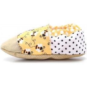 Resim Pamuk Astarlı Kaydırmaz Taban Patik-sarı Arı, Ev Botu Terliği Kreş Ayakkabısı Panduf F-830 Sarı 