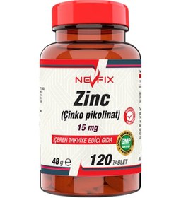 Resim Nevfix Zinc Çinko Pikolinat 15 Mg 120 Tablet 