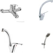 Resim ARÇE Lavabo + Evye + Banyo Bataryası + Mafsallı Duş Takımı 
