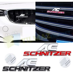 Resim Bmw Ac Schnitzer Vidalı Ön Panjur Izgara Logo Metal Kırmızı-Siyah 