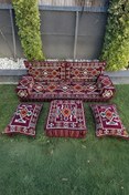 Resim mdhomecarpet Şark Köşesi Minder Takımı | Yer , Sırt Minderi, Etnik Desen, Salon ve Ev İçin 8 Parça Süngerli 