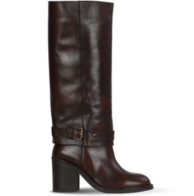 Resim Bueno Shoes Kahverengi Atlas Deri Kadın Topuklu Çizme 39wc5254 