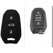 Resim Peugeot 308 508 2008 3008 4008 5008 Rifter Silikon Anahtar Kılıfı Eller Serbest Siyah Renk 