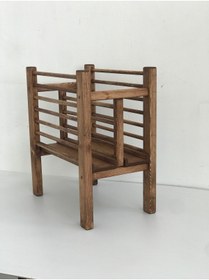 Resim lata ahşap ahşap eskitme dekoratif dergilik,kitaplık,gazetelik 