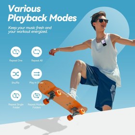 Resim 64GB Bluetooth 5.3 MP3 Çalar Klipsli, 1.8" Ekranlı, FM Radyo ve Pedometreli 