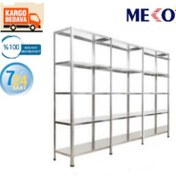 Resim Mekoraf Çelik Raf Sistemi 31X93 2.5.Metre 5 Raflı 3 Ünite Gri 