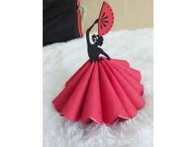 Resim ProBest Design Dans Eden Kadın Ahşap Peçetelik 