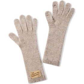 Resim 1 Çift Spor Bisiklet Yumuşak Koyun Yünü Eldiven Kış İçin Termal Örgü El Isıtıcı Eldiven - Haki 