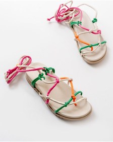 Resim Multi Bilekten Bağcıklı Kadın Sandalet Çok Renkli 