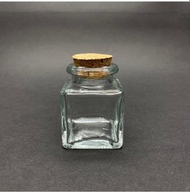 Resim Tıpalı Cam Kare Kavanoz 40 ML 