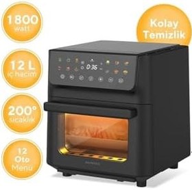 Resim Kumtel XXL 12 Litre Fastfryer (Yağsız Fritöz Airfryer) HAF-10 