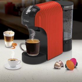 Resim Kiwi KCM-7597 KAPSÜL KAHVE MAKİNESİ KIRMIZI 