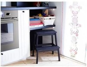 Resim Ikea Bekvam Basamaklı Mutfak Tabure Merdiven - Siyah Renk 