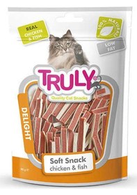 Resim Truly Tavuk ve Balıklı Yumuşak Sandwich Şekilli Kedi Ödülü 50 G 