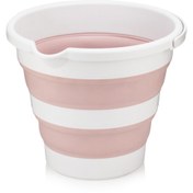 Resim Katlanır Pembe Silikon Su Kovası Banyo Temizlik Kovası 12 Litre /cn.h.3 