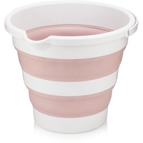 Resim Katlanır Pembe Silikon Su Kovası Banyo Temizlik Kovası 12 Litre /cn.h.3 