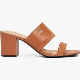 Resim Tommy Hilfiger Kadın Th Topuklu Terlik - Kahverengi Cinnamon Bark 