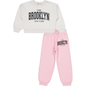 Resim Civil Girls Brooklyn Baskılı 2-5 Yaş Eşofman Takımı - Ekru 2-3 Yaş 