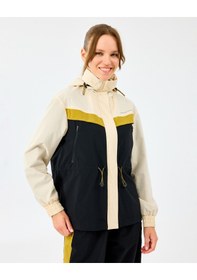 Resim Skechers W Adjustable Waisted Full Zip Micro Jacket Kadın Ecru Mont S2520208-1983 Ekru 