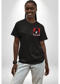 Resim Orochimaru Anime Siyah Oversize Unisex Ön Sol Yan Minimal Baskılı Tişört Koyu Siyah 