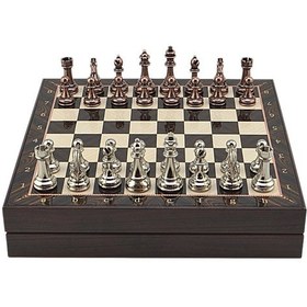 Resim Gifthome Büyük Boy Metal Klasik Satranç Tk. Antik Ve Ceviz Desenl 