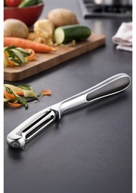 Resim Primanova Paslanmaz Çelik Yatay Soyucu - Metalik Metalik Gri 