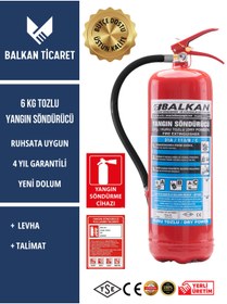 Resim Balkan Ticaret Tozlu Yangın Tüpü 4 Yıllık Ruhsata Uygun (Levha, Talimat) 