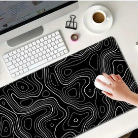 Resim 70x30 Cm Soyut Tasarım Temalı Kaydırmaz Taban Speed Yüzey Oyuncu Mouse Pad Gaming 