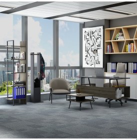 Resim Lagomood İrony Joline Ofis Takımı Antrasit - Ceviz 