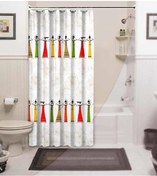 Resim Zethome Tropik Africa Banyo Duş Perdesi Tek Kanat 1X180X200 Çok Renkli 