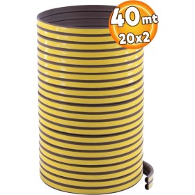 Resim Badem10 Yapışkanlı 20x2=40 Metre (KAHVERENGİ) Kapı Pencere Bandı Fitili Soğuk Izolasyon Kauçuk Bantları 