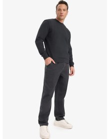 Resim Defacto %100 Pamuk Regular Fit Bisiklet Yaka Sweatshirt E8339ax25auar235 Antrasit 