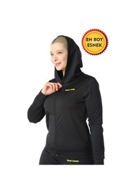 Resim Unisex Sweet Sauna Termal Kapşonlu Üst Siyah 