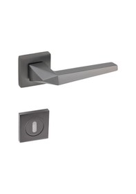 Resim Meysan Kübra Kare Rozetli Oda Kapı Kolu Antrasit Oda 