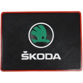 Resim TRM Skoda Torpido Üstü Logolu Araca Özel Marka İç Aksesuar - Telefon Anahtarlık Gözlük Eşya Kaydırmaz 