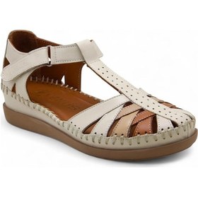 Resim Venüs 25033540 Günlük Hakiki Deri Bayan Sandalet-bej Bej 