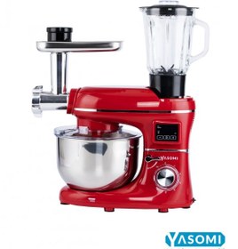 Resim Yasomi SM 1504BML Kırmızı Led Ekranlı Kıyma Çekme Aparatlı Blender Stand Mikser Mutfak Şefi 1500W 
