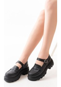 Resim 745-771 Siyah Kadın Günlük Yüksek Tabanlı Loafer Ayakkabı Siyah 