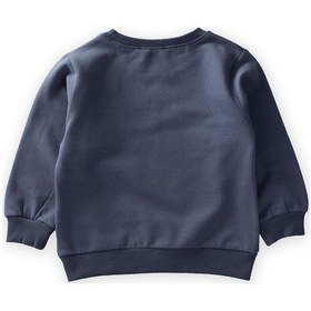 Resim Cigit Çiçek Basdkılı Pullu Sweatshirt 1-6 Yaş Lacivert Lacivert 
