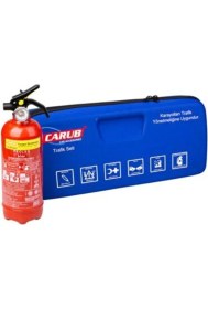 Resim Carub Lüx Trafik Seti Çantalı Belgeli Trafik Yönetmeliğine Uygun 1kg Yangın Söndürücülü 