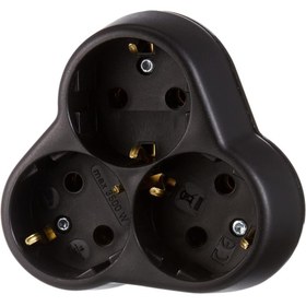 Resim Depa 3'lü Topraklı Golyat Fiş Priz - Priz Çoğaltıcı - Papatya - Siyah - 10009-S 