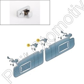 Resim Pelit Otomotiv Bora (1999-2005) Güneşlik Tutucu Klipsi Gri 3B0857561B 