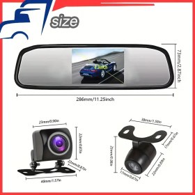 Resim 10.92cm HD Arka Görüş Aynası Monitörü Çift Video Kaydı ile - Kolay Kurulum, 1080p İzleme Arabalar, SUV'lar, Kamyonlar, RV'ler ve Daha Fazlası için - Evrensel Uyumluluk, Pil Gerektirmez, Arka Görüş Aynası Çözümü | Modern Araba Aksesuarı | Kolay Kurulum Aynası, Araba Modifikasyon Aksesuarları 