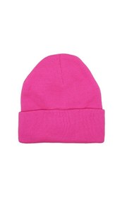 Resim Pembe Düz Renk Basic Akrilik Katlamalı Bere 