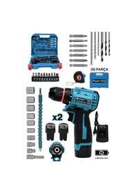 Resim Mur-Cell MUR-9013 16.8V Kömürsüz Motor Çelik Mandren 36 Parça Vidalama Makinesi 