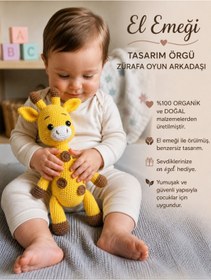 Resim örgü Amigurumi zürafa oyun arkadaşı 