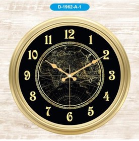 Resim Galaxy 1964 Premium Serisi Dünya Haritası Desenli Duvar Saati 45 Cm Gold-black Gold 