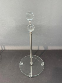 Resim Dekoratif Kristal Cam-metal İkili Havluluk Gümüş 