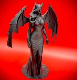 Resim Fallen Empress Tasarım Heykel | Karanlık Sanat ve Estetik Oda Dekoru | Ofis ve Kitaplık İçin Lüks Masaüstü Obje 